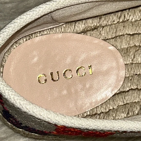 Gorgeous & Authentic GUCCI Logo Printed Canvas Espadrilles Size 38 (Will trade!) - Picture 15 of 16
